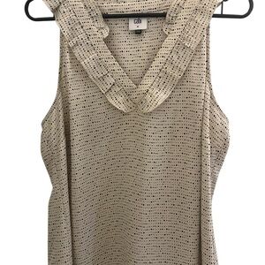 CAbi Polka Dot Cream Sleeveless Blouse